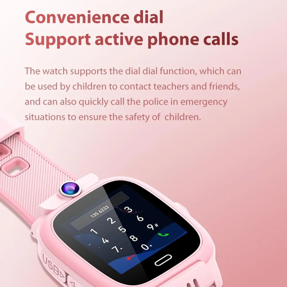 1.44 Inch 4G Video Call Waterproof Smart Children Phone Watch With Sos Function