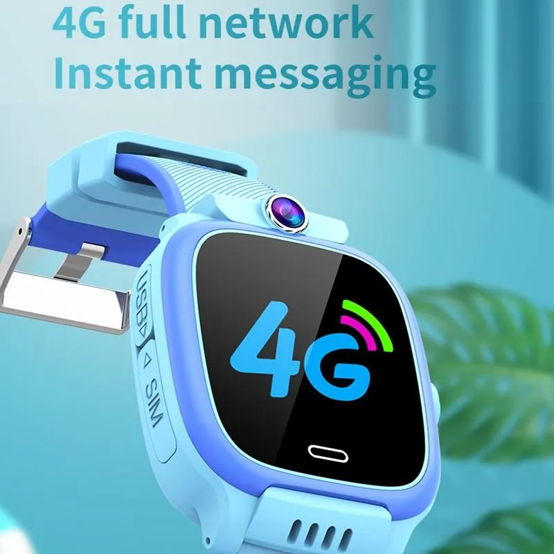 1.44 Inch 4G Video Call Waterproof Smart Children Phone Watch With Sos Function