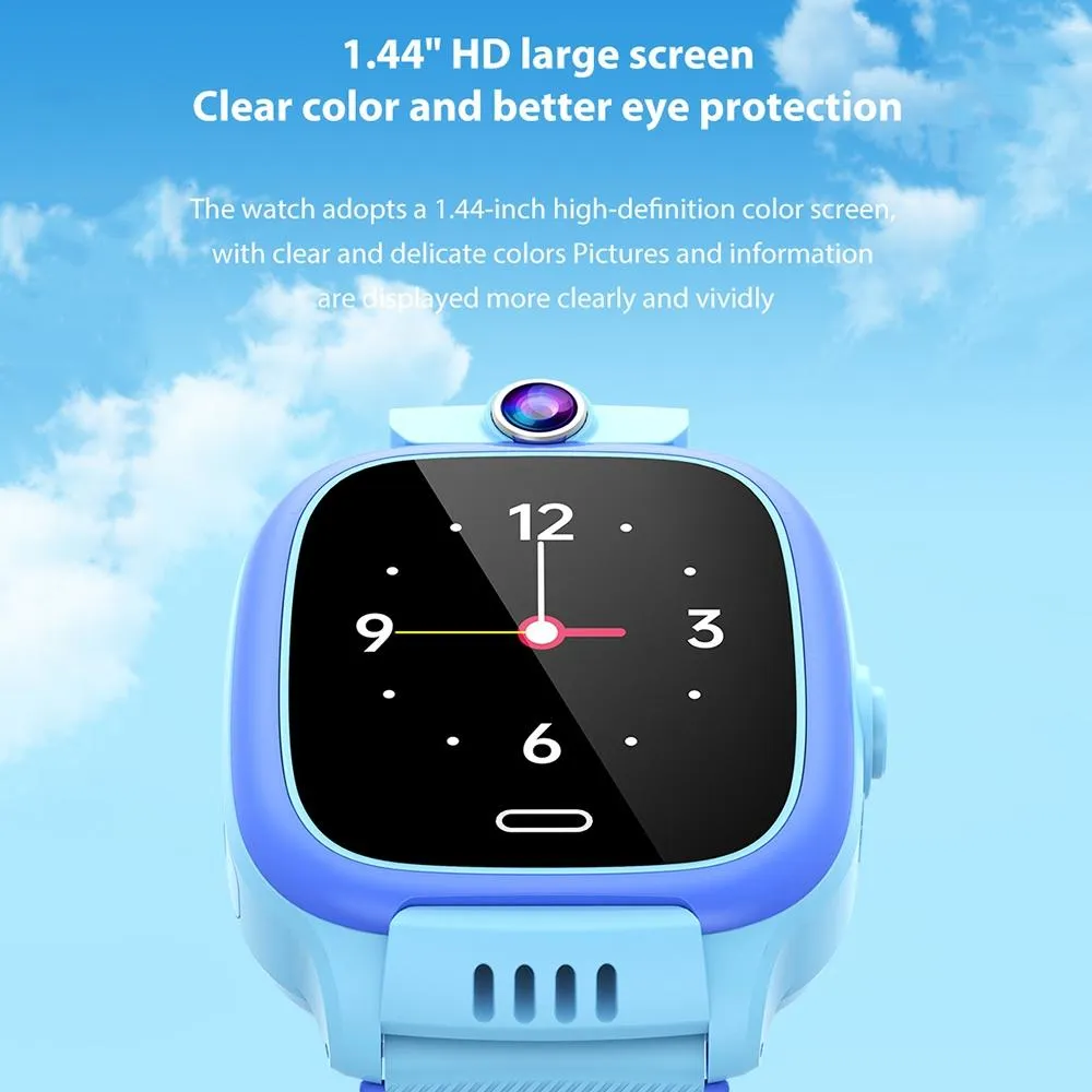 1.44 Inch 4G Video Call Waterproof Smart Children Phone Watch With Sos Function