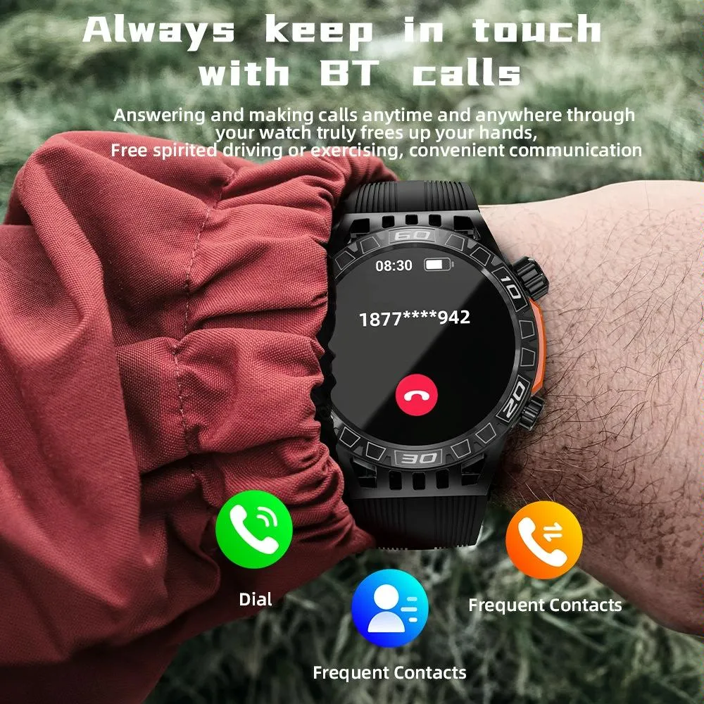 1.46 Inch Ip68 Waterproof Sos Flashlight Bluetooth Smart Watch
