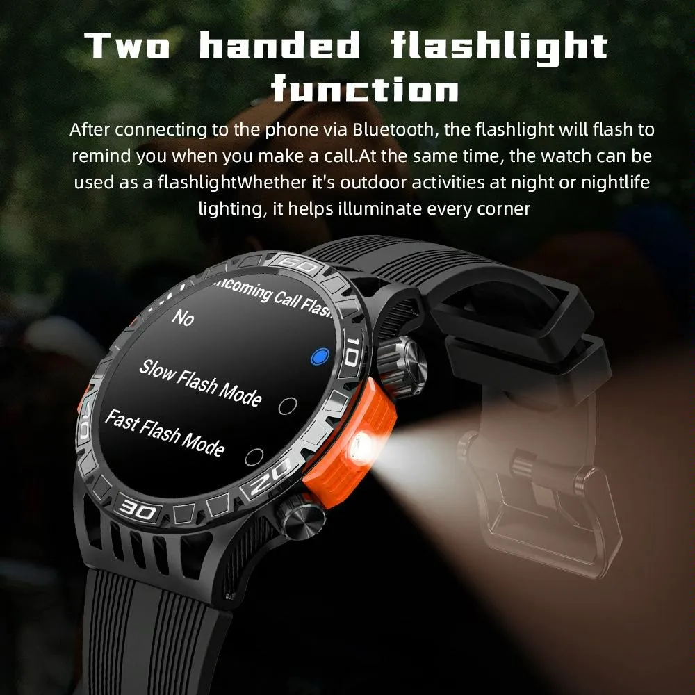 1.46 Inch Ip68 Waterproof Sos Flashlight Bluetooth Smart Watch