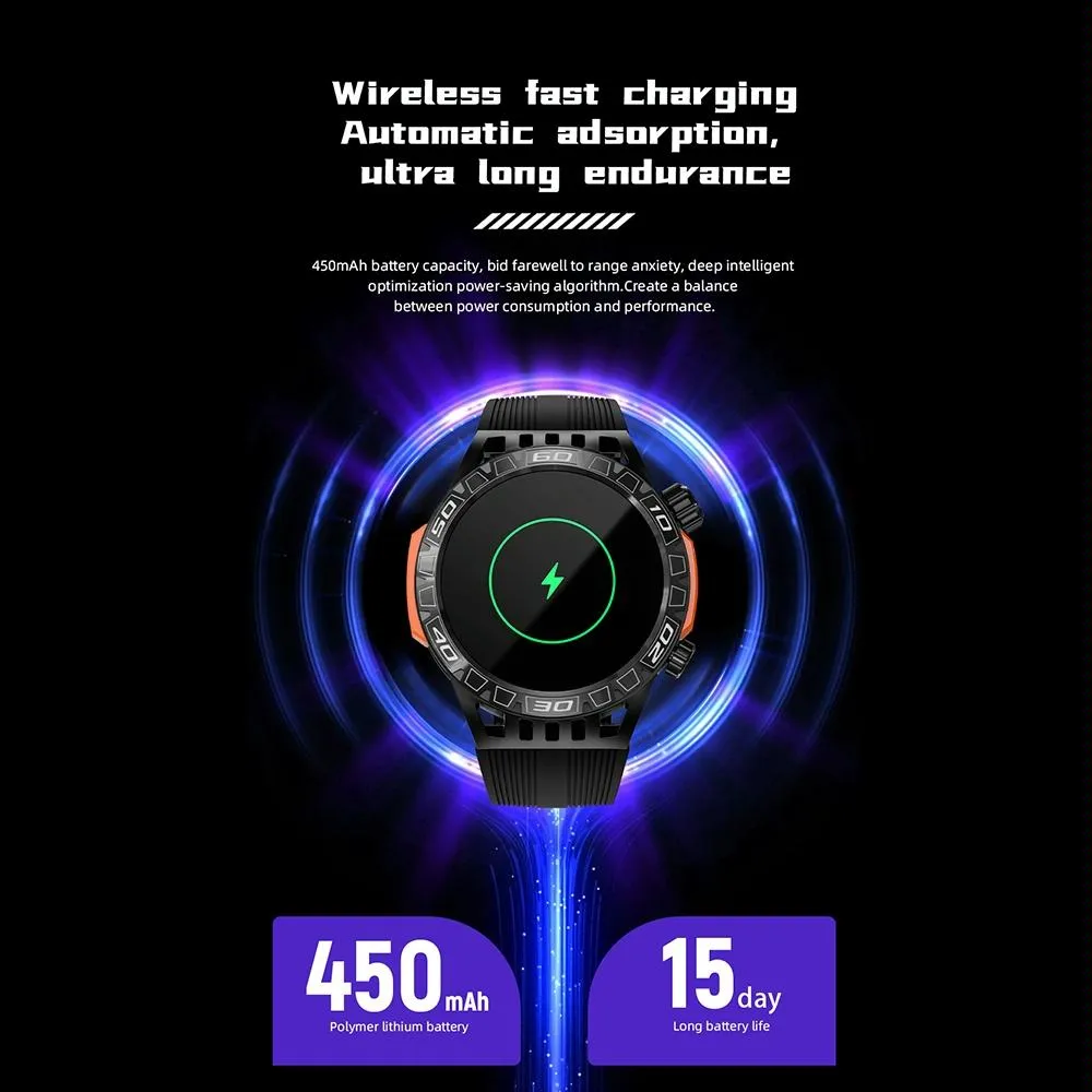 1.46 Inch Ip68 Waterproof Sos Flashlight Bluetooth Smart Watch