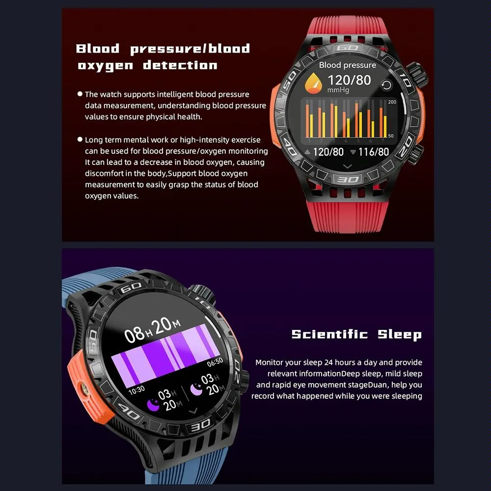 1.46 Inch Ip68 Waterproof Sos Flashlight Bluetooth Smart Watch
