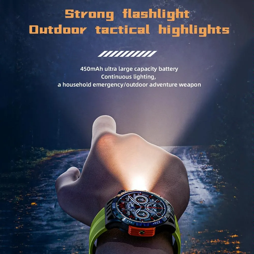 1.46 Inch Ip68 Waterproof Sos Flashlight Bluetooth Smart Watch
