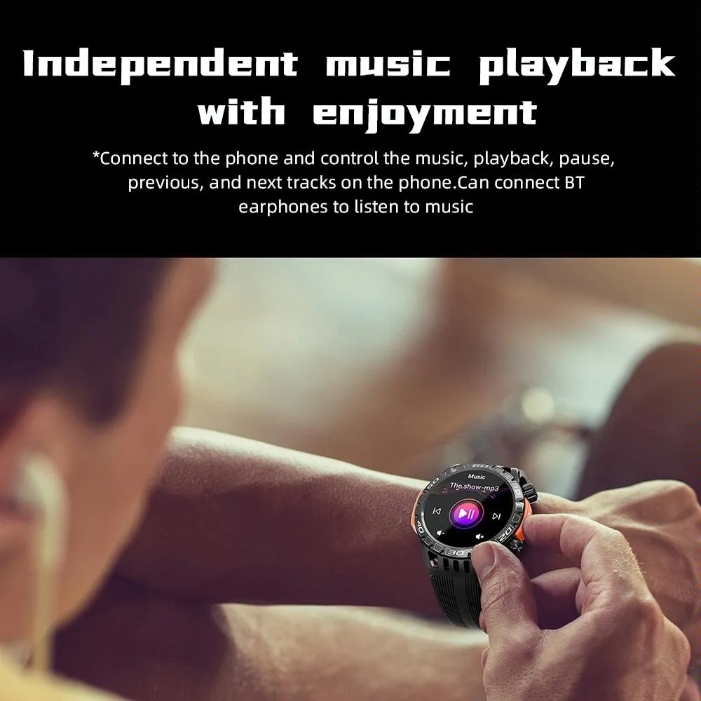 1.46 Inch Ip68 Waterproof Sos Flashlight Bluetooth Smart Watch