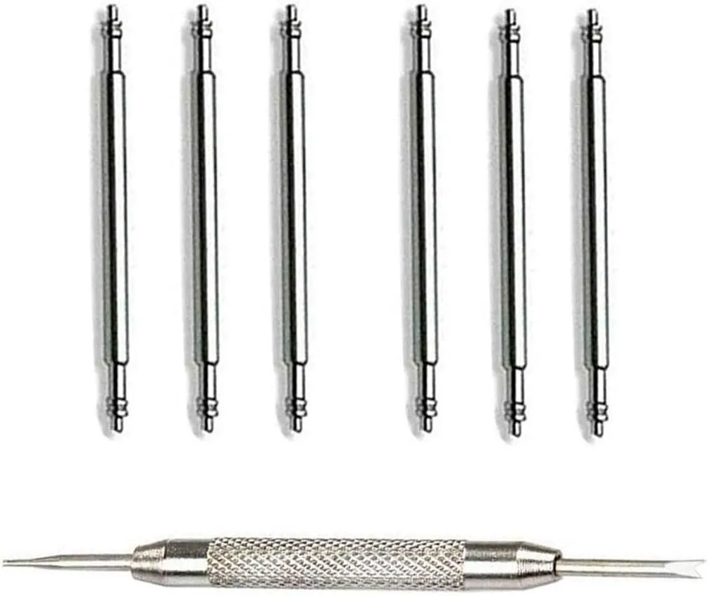 18mm Spring Bar Pins Stainless Steel Watch Pins for Attaching Watch Band to Watches or Buckle 6pcs Diameter 1.5mm (18mm)