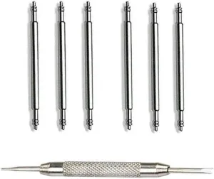 18mm Spring Bar Pins Stainless Steel Watch Pins for Attaching Watch Band to Watches or Buckle 6pcs Diameter 1.5mm (18mm)