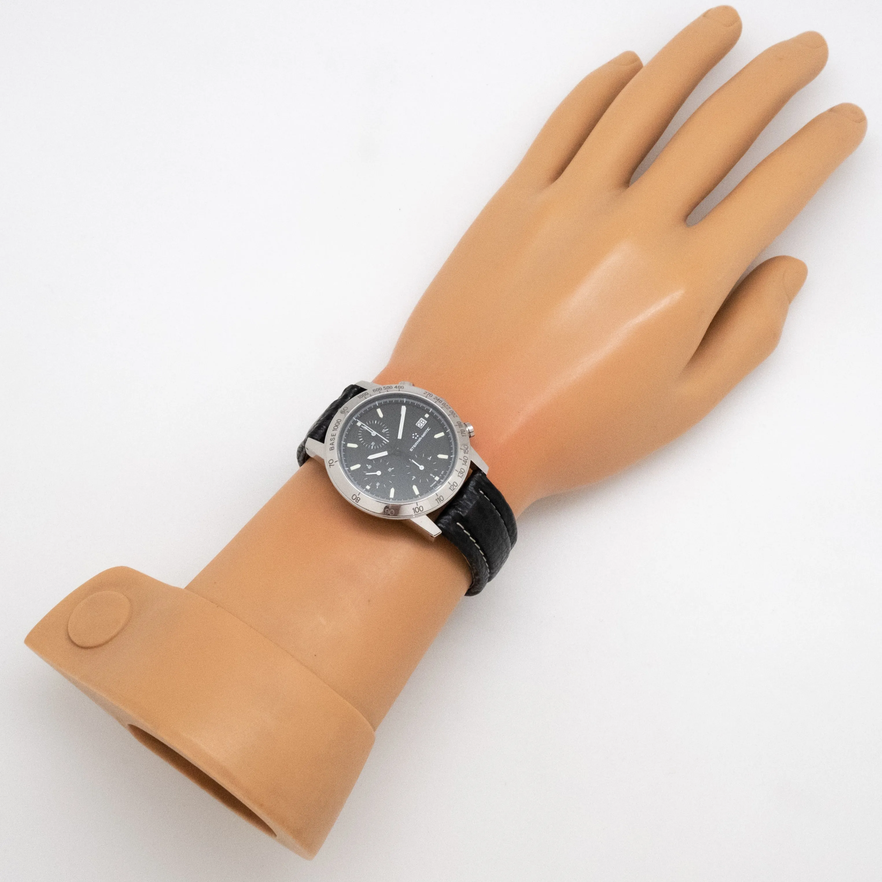 1990's era Eterna-Matic Kontiki Automatic Date Reference 674.1501.41S Stainless Steel Watch (# 14578)