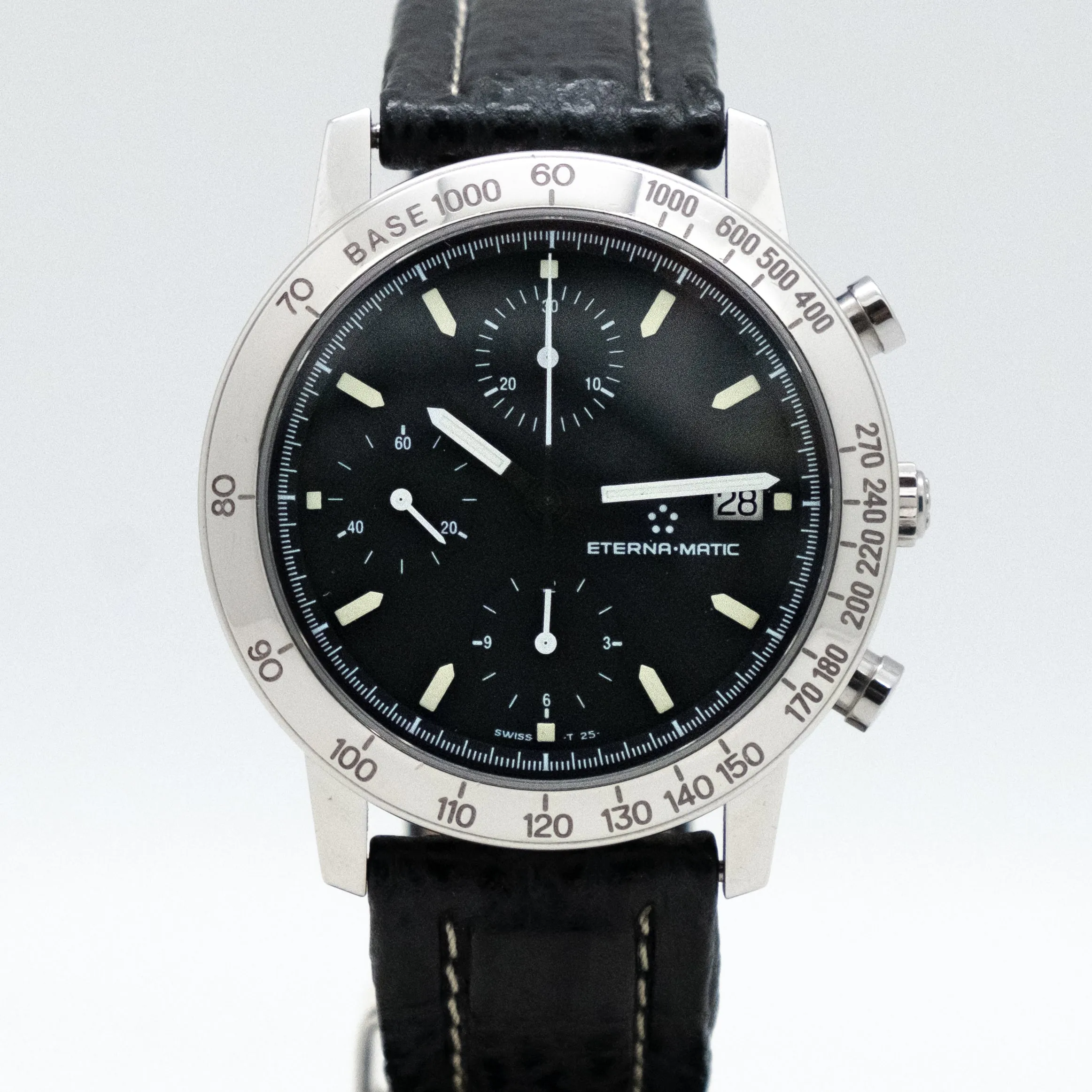 1990's era Eterna-Matic Kontiki Automatic Date Reference 674.1501.41S Stainless Steel Watch (# 14578)