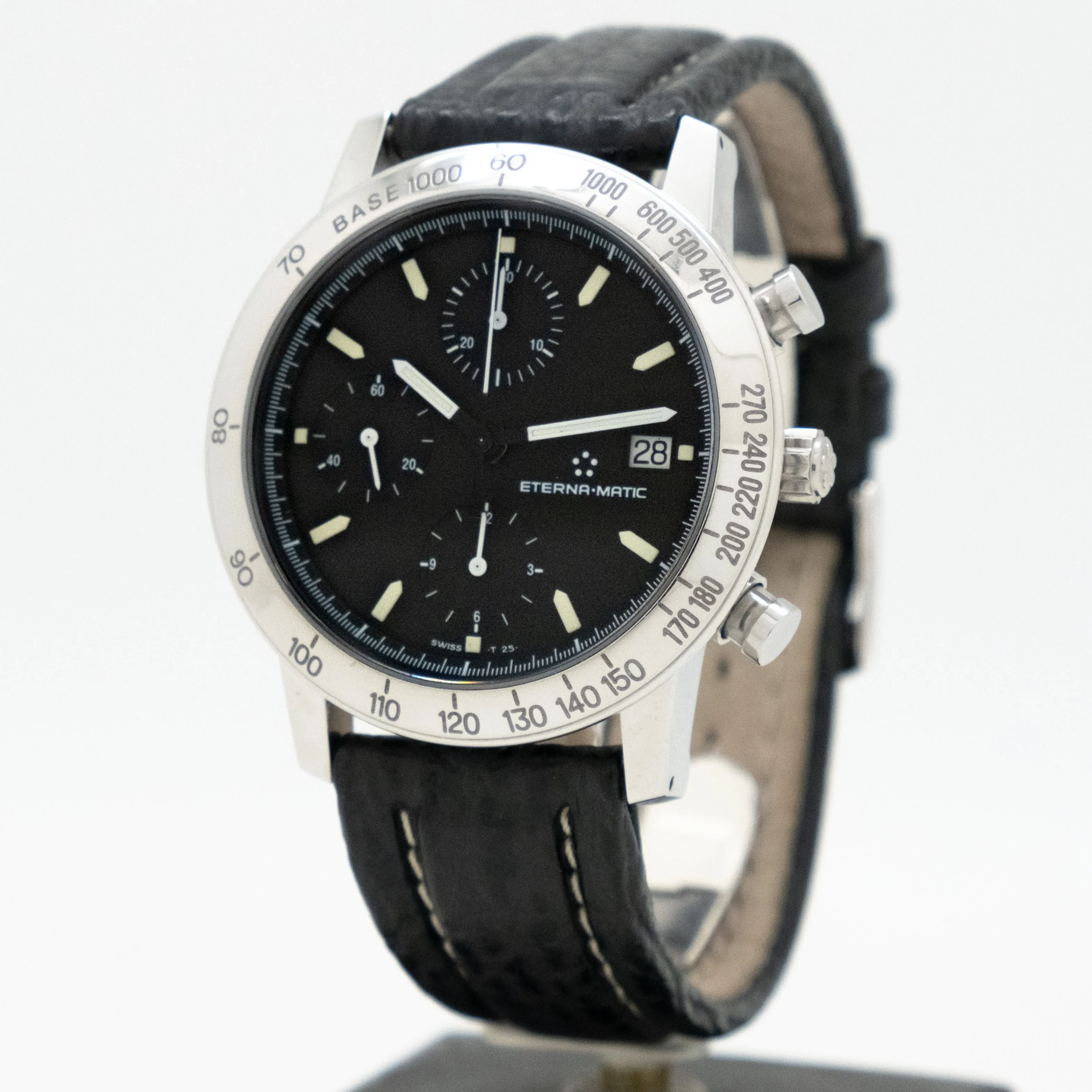 1990's era Eterna-Matic Kontiki Automatic Date Reference 674.1501.41S Stainless Steel Watch (# 14578)