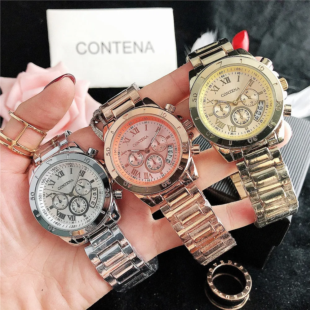 2022 Women Watches Geneva Famous Luxury Brand Fashion Gold Watches For Ladies Casual Female Quartz Watch Women's Wristwatches