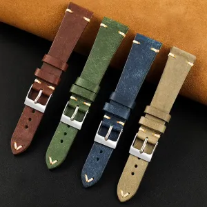 20MMX16MM Vintage Leather Men's Watch Strap