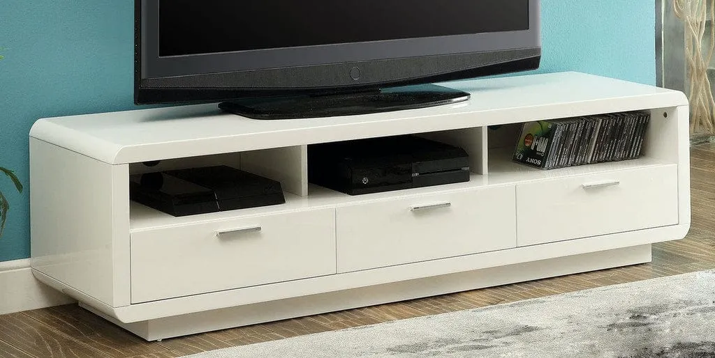 63" X 18" X 18" White Mdf TV Stand