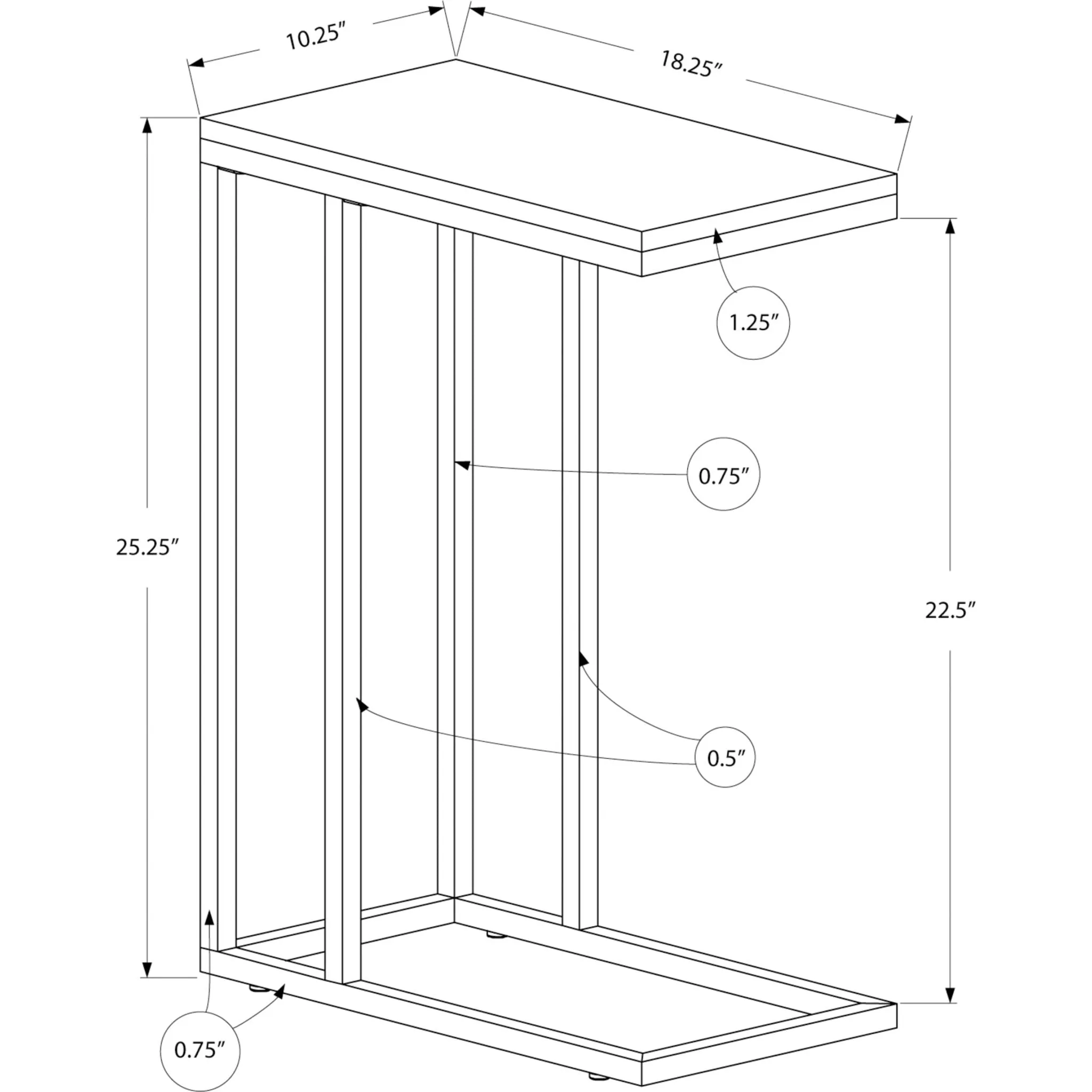 Aly Accent Table - Dark Taupe