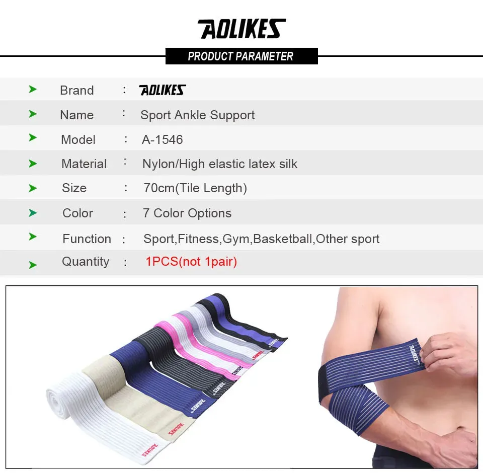 AOLIKES 1PCS Basketball Badminton Tennis Elbow Pad Ankle Brace Wrap Support Elastic Gym Sport Elbowband Fitness Bandage