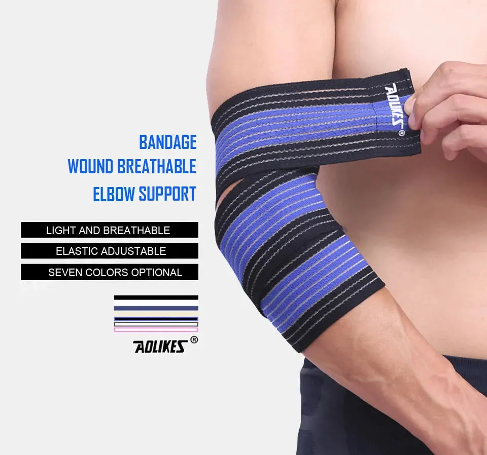 AOLIKES 1PCS Basketball Badminton Tennis Elbow Pad Ankle Brace Wrap Support Elastic Gym Sport Elbowband Fitness Bandage
