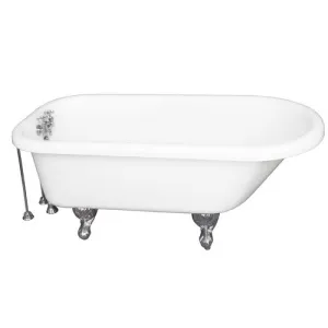 Asia 67″ Acrylic Roll Top Tub Kit in White – Polished Chrome Accessories