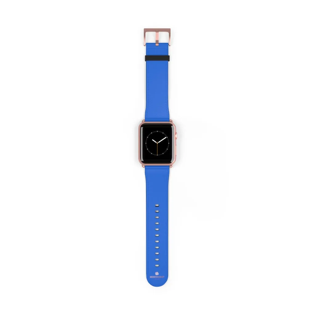 Blue Apple Watch Band, Solid Color 38mm/42mm Watch Band Strap For Apple Watches- Made in USA