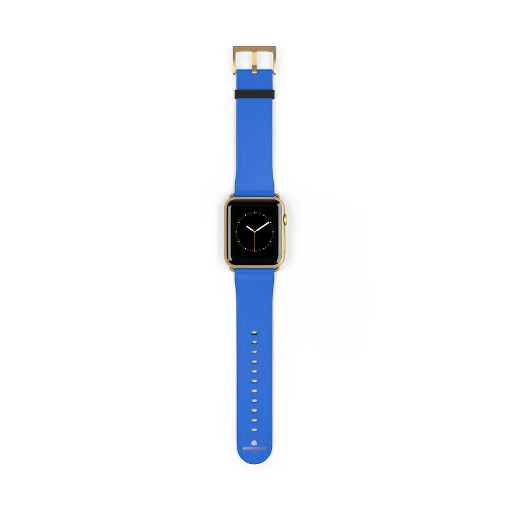 Blue Apple Watch Band, Solid Color 38mm/42mm Watch Band Strap For Apple Watches- Made in USA