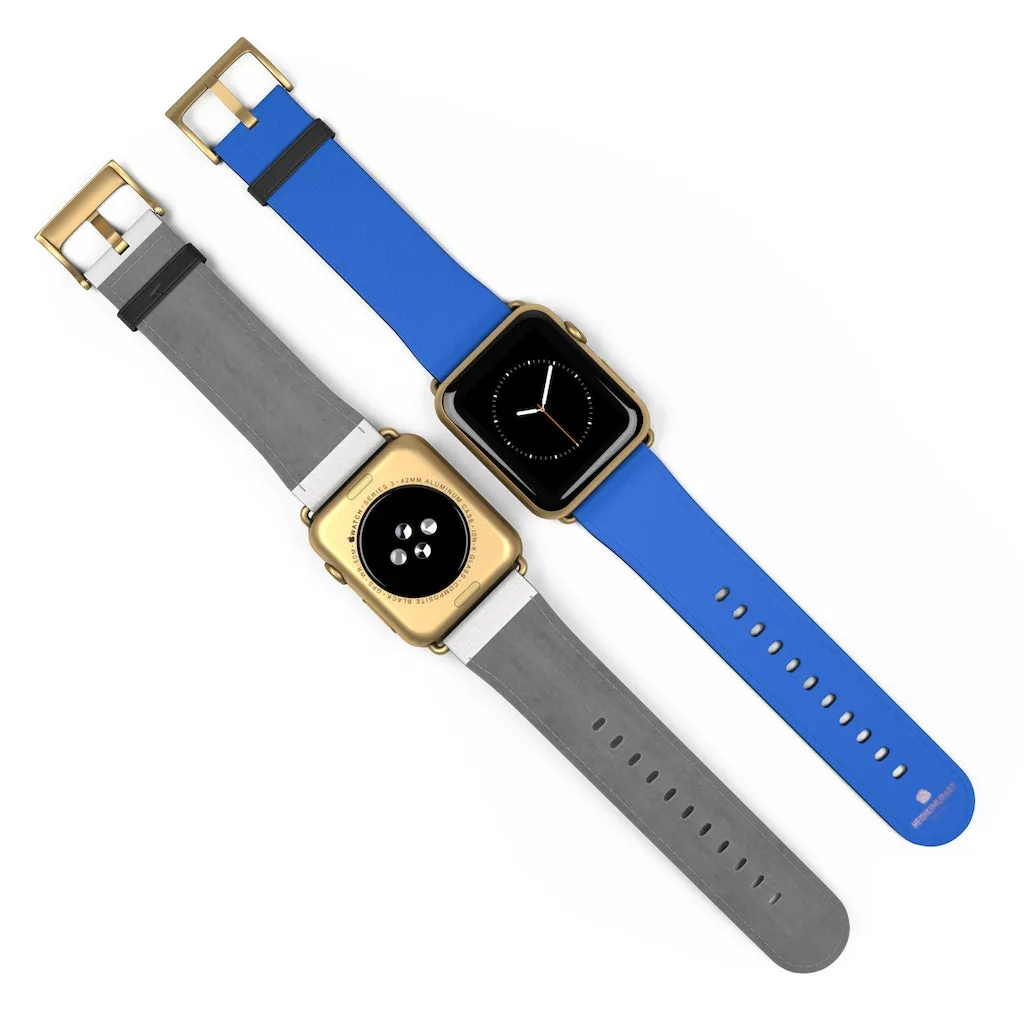 Blue Apple Watch Band, Solid Color 38mm/42mm Watch Band Strap For Apple Watches- Made in USA