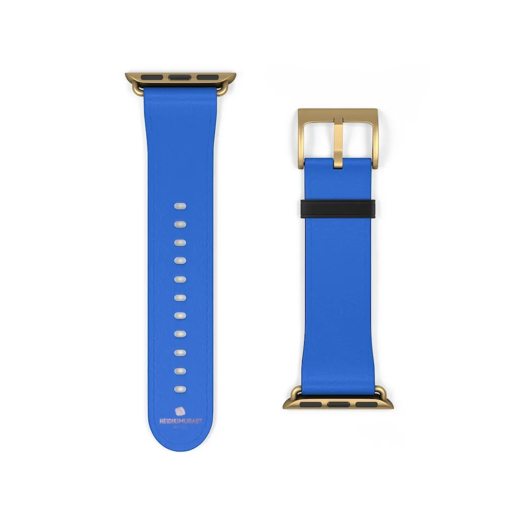 Blue Apple Watch Band, Solid Color 38mm/42mm Watch Band Strap For Apple Watches- Made in USA