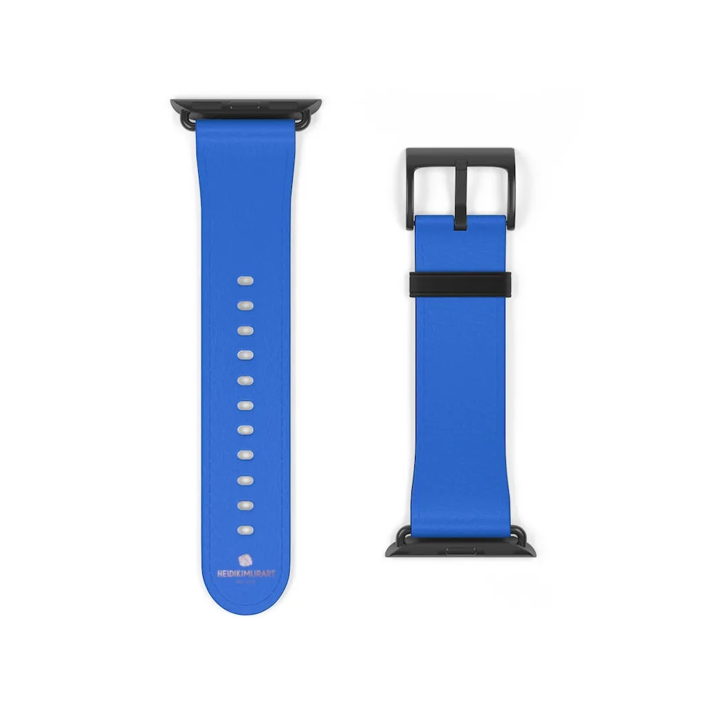 Blue Apple Watch Band, Solid Color 38mm/42mm Watch Band Strap For Apple Watches- Made in USA