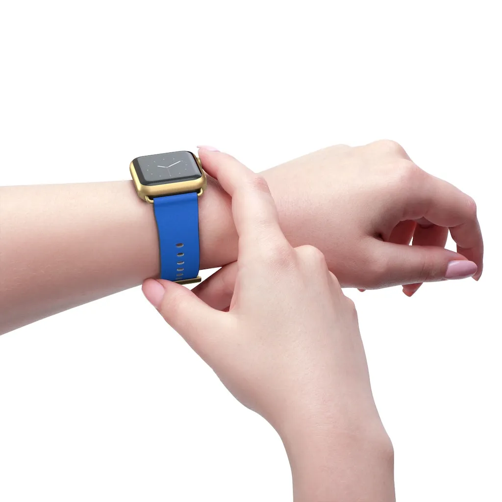 Blue Apple Watch Band, Solid Color 38mm/42mm Watch Band Strap For Apple Watches- Made in USA