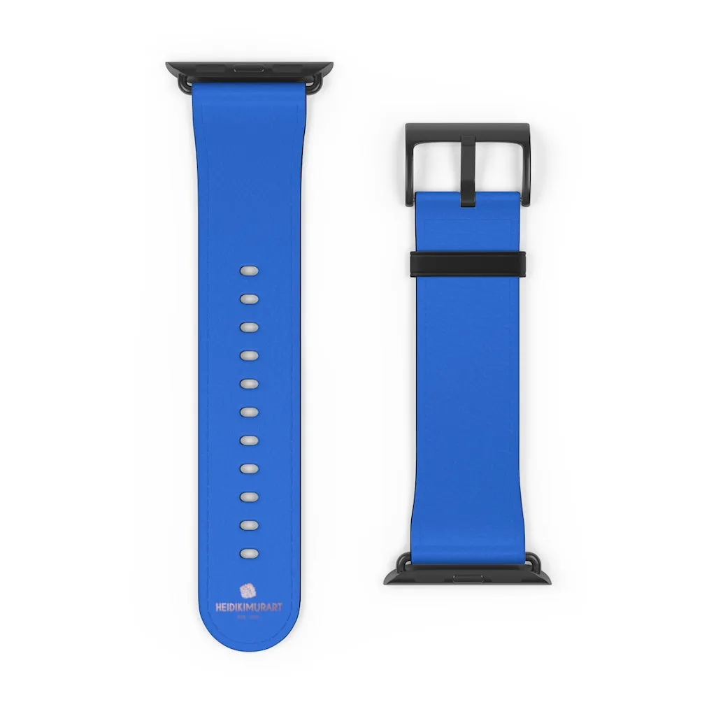 Blue Apple Watch Band, Solid Color 38mm/42mm Watch Band Strap For Apple Watches- Made in USA