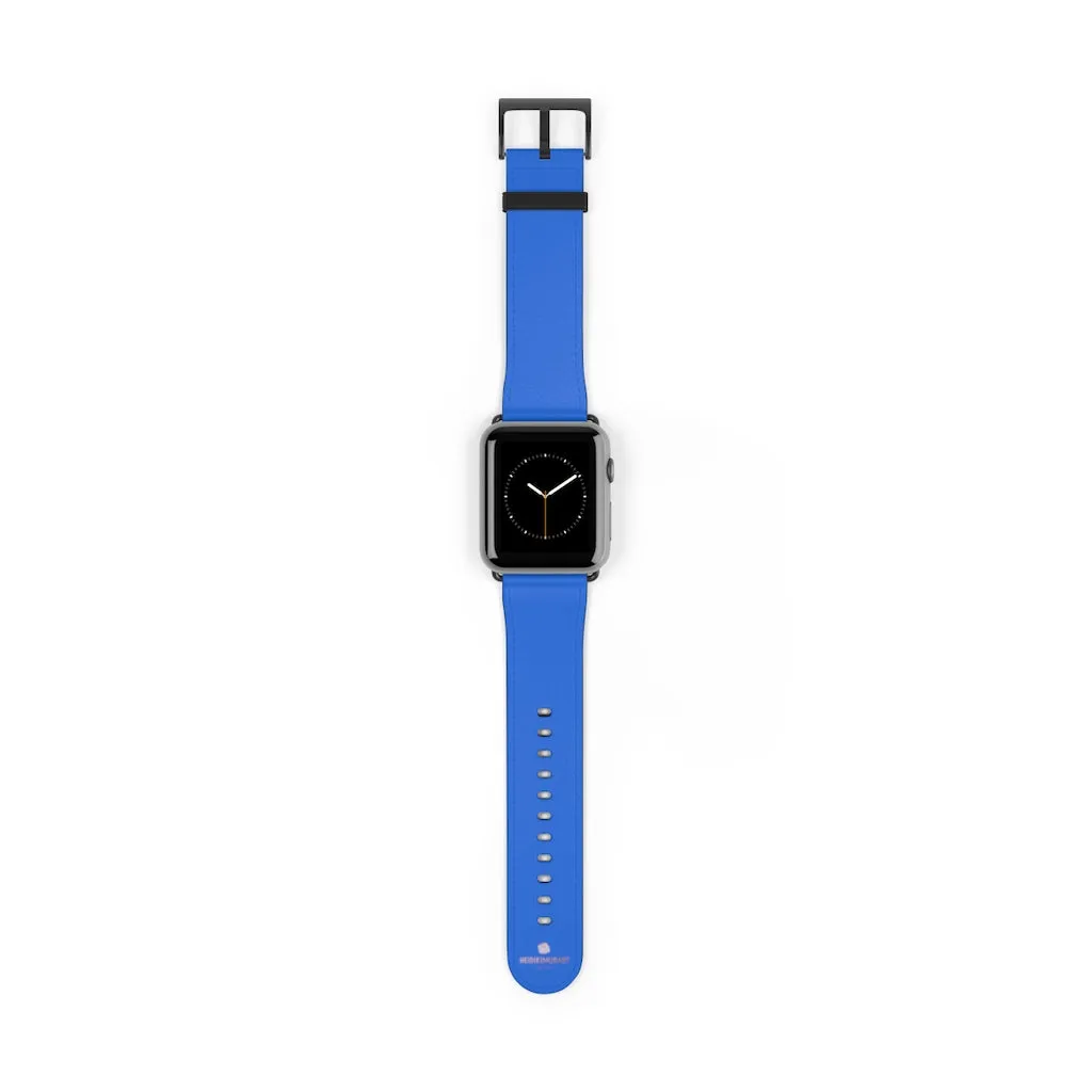 Blue Apple Watch Band, Solid Color 38mm/42mm Watch Band Strap For Apple Watches- Made in USA