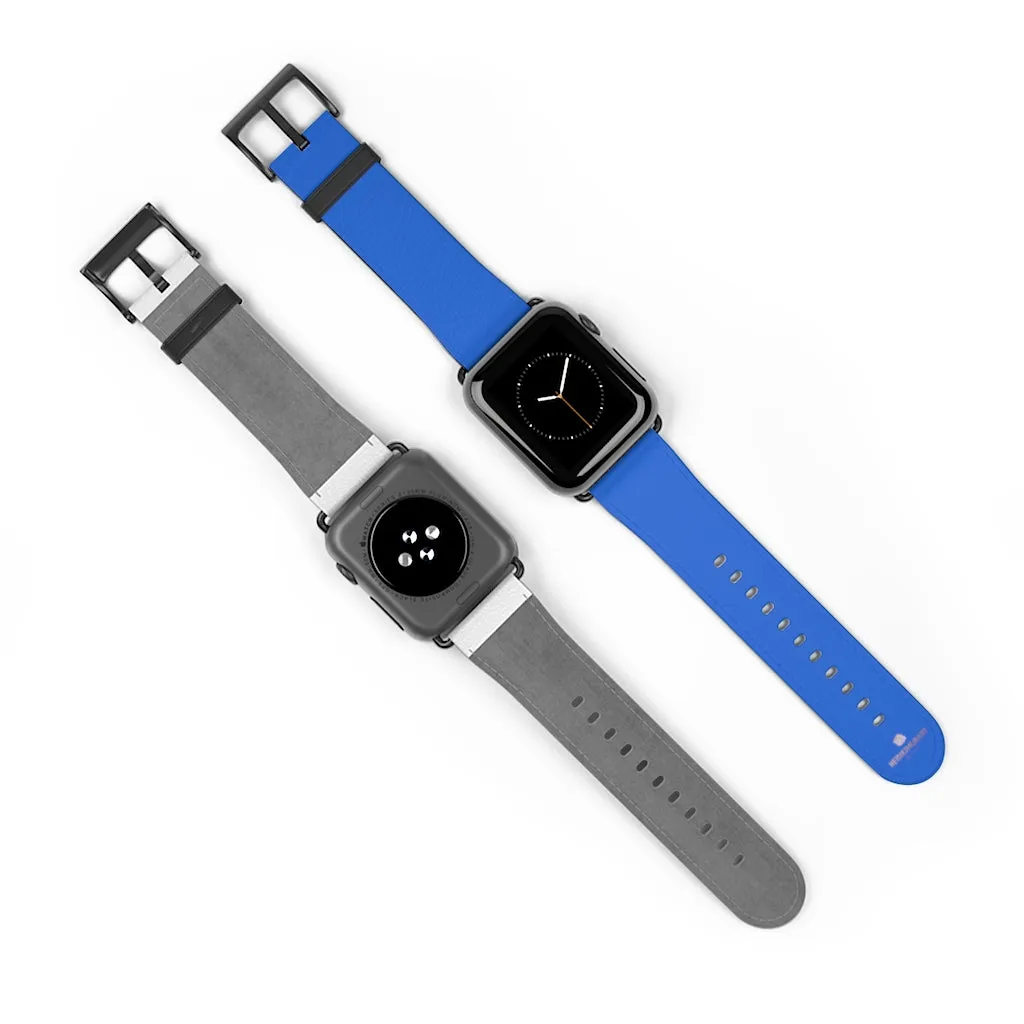Blue Apple Watch Band, Solid Color 38mm/42mm Watch Band Strap For Apple Watches- Made in USA