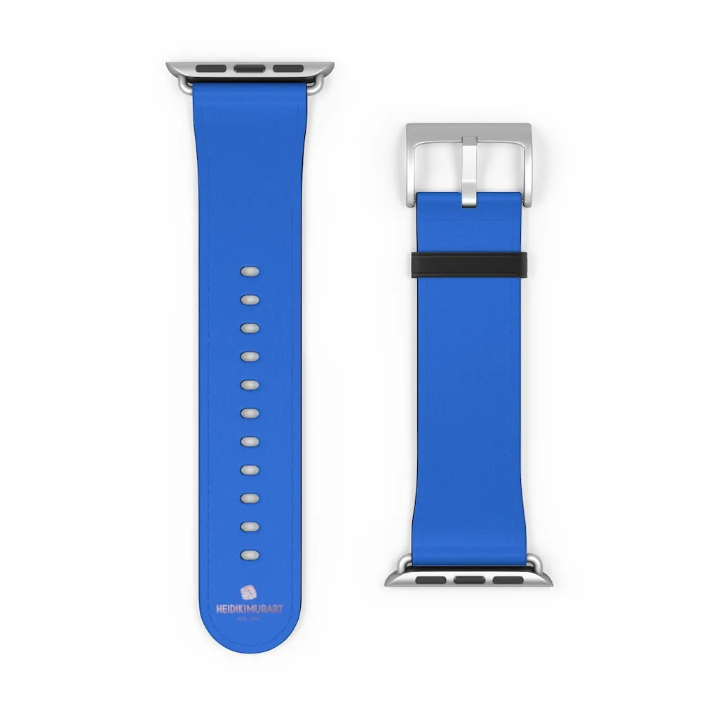 Blue Apple Watch Band, Solid Color 38mm/42mm Watch Band Strap For Apple Watches- Made in USA