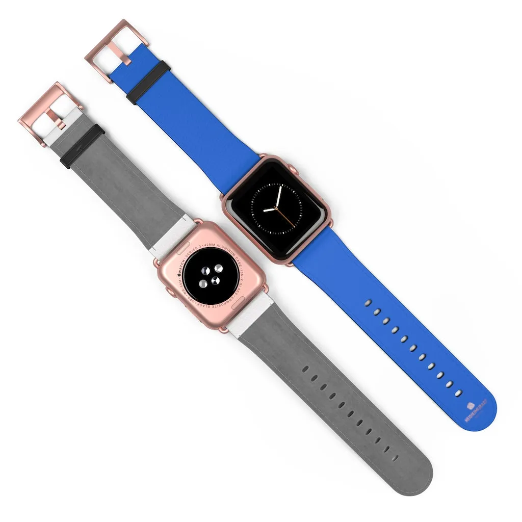Blue Apple Watch Band, Solid Color 38mm/42mm Watch Band Strap For Apple Watches- Made in USA