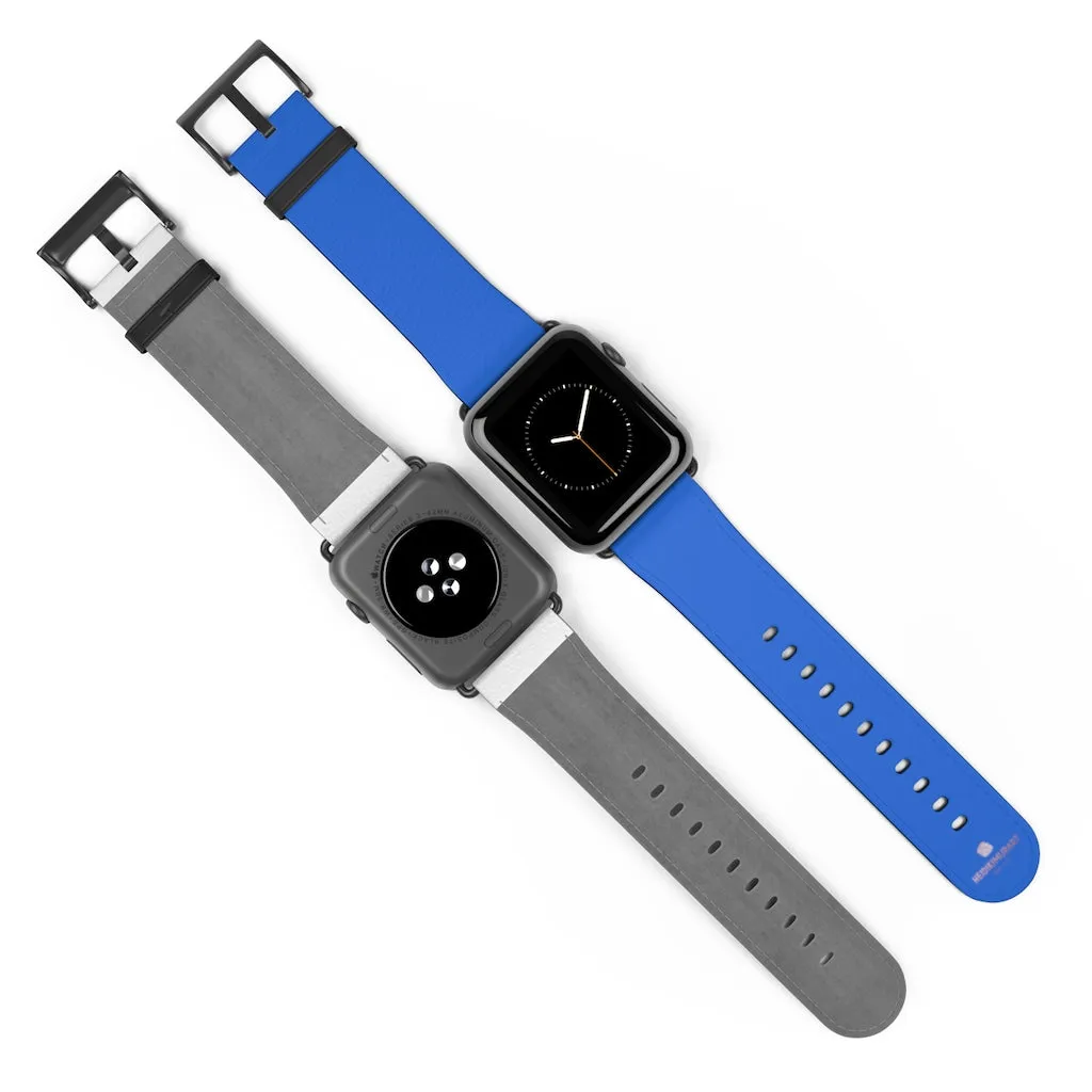 Blue Apple Watch Band, Solid Color 38mm/42mm Watch Band Strap For Apple Watches- Made in USA