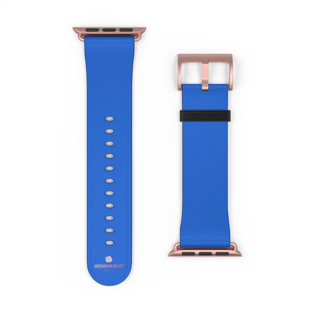 Blue Apple Watch Band, Solid Color 38mm/42mm Watch Band Strap For Apple Watches- Made in USA
