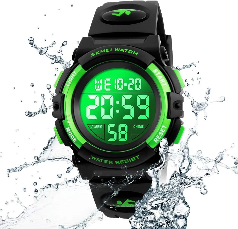 Boys Watch Digital Sports Waterproof Outdoor Kids Watches Alarm Clock 12/24 H Stopwatch Calendar 3-15 Year Old Boys Girls Wristwatch