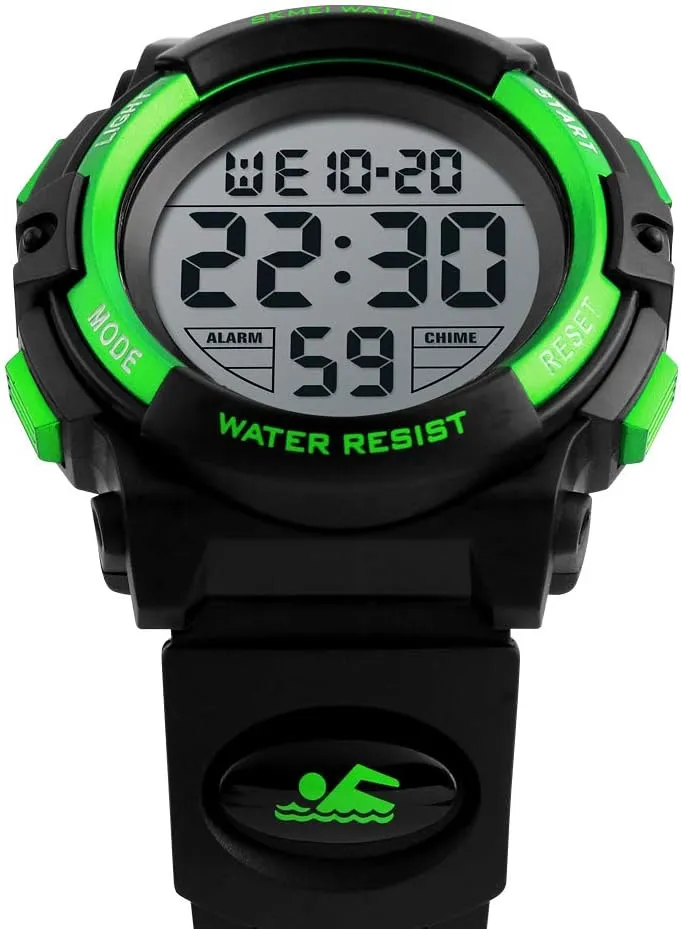 Boys Watch Digital Sports Waterproof Outdoor Kids Watches Alarm Clock 12/24 H Stopwatch Calendar 3-15 Year Old Boys Girls Wristwatch