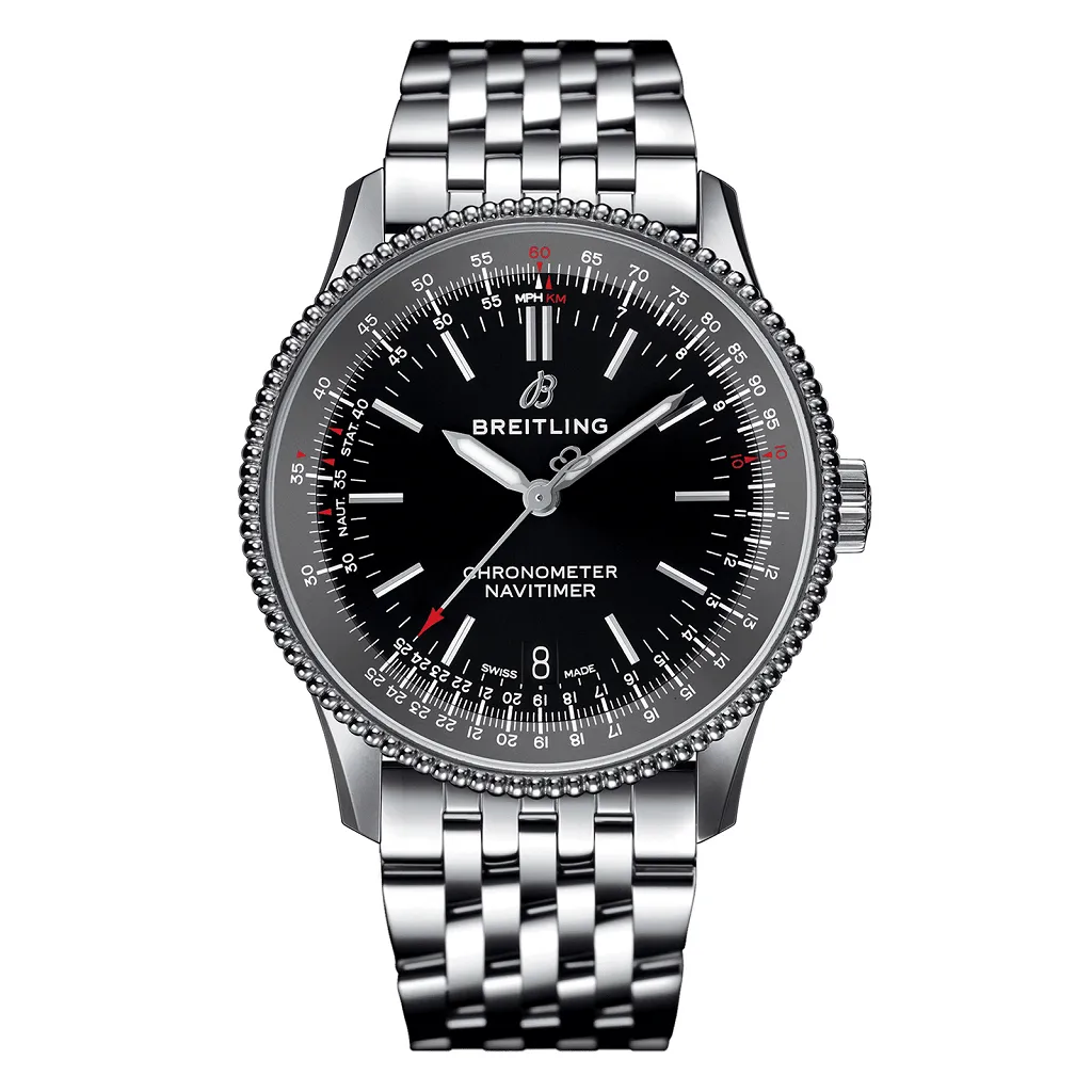 Breitling Navitimer 1 Automatic Black Dial Metal Strap 38mm Watch A17325241B1A1