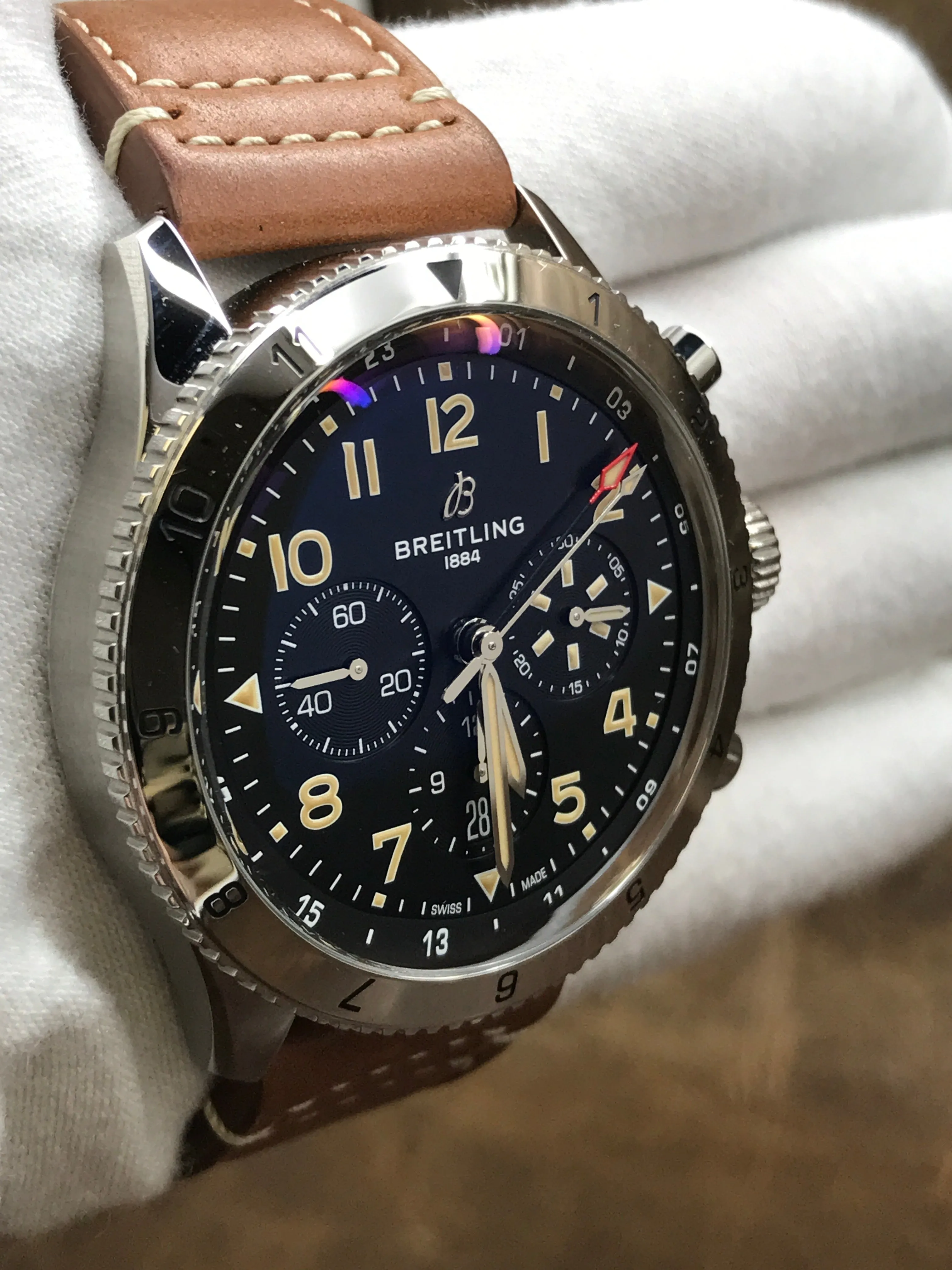Breitling Super AVI Chronograph AB0445 Blue Dial Automatic Men's Watch