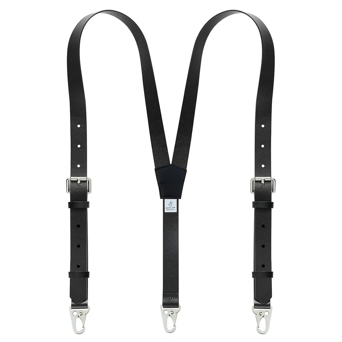 Calvin Crazy Horse Genuine Leather Adjustable Suspenders For Men