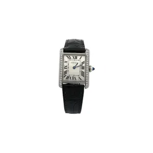 Cartier Tank Must Stainless Steel & Diamond Bezel Watch Ref- 4322