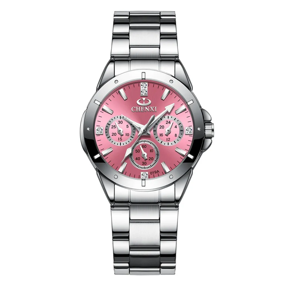 CHENXI 019A Women Fashion Luxury Watches Women&#39;s Quartz Wristwatches  Ladies Luxury Rhinestone Dial Clock Waterproof Reloj Mujer