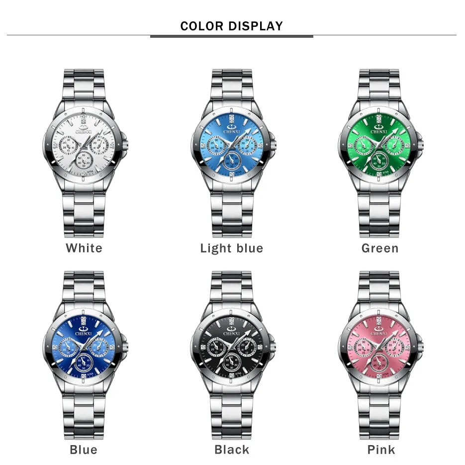 CHENXI 019A Women Fashion Luxury Watches Women&#39;s Quartz Wristwatches  Ladies Luxury Rhinestone Dial Clock Waterproof Reloj Mujer