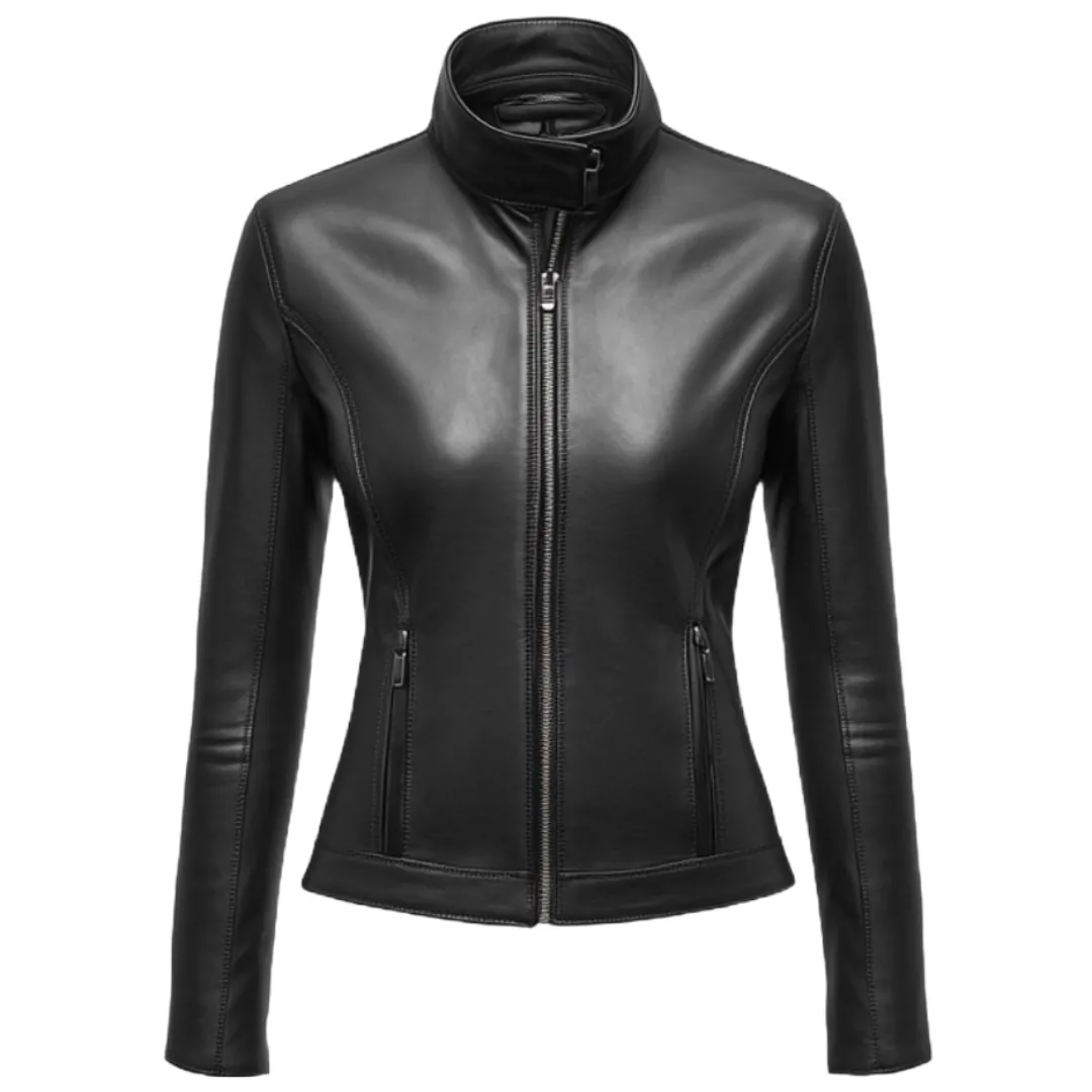 Classic Black Slim-Fit Leather Jacket - Premium Finish | El Zoro
