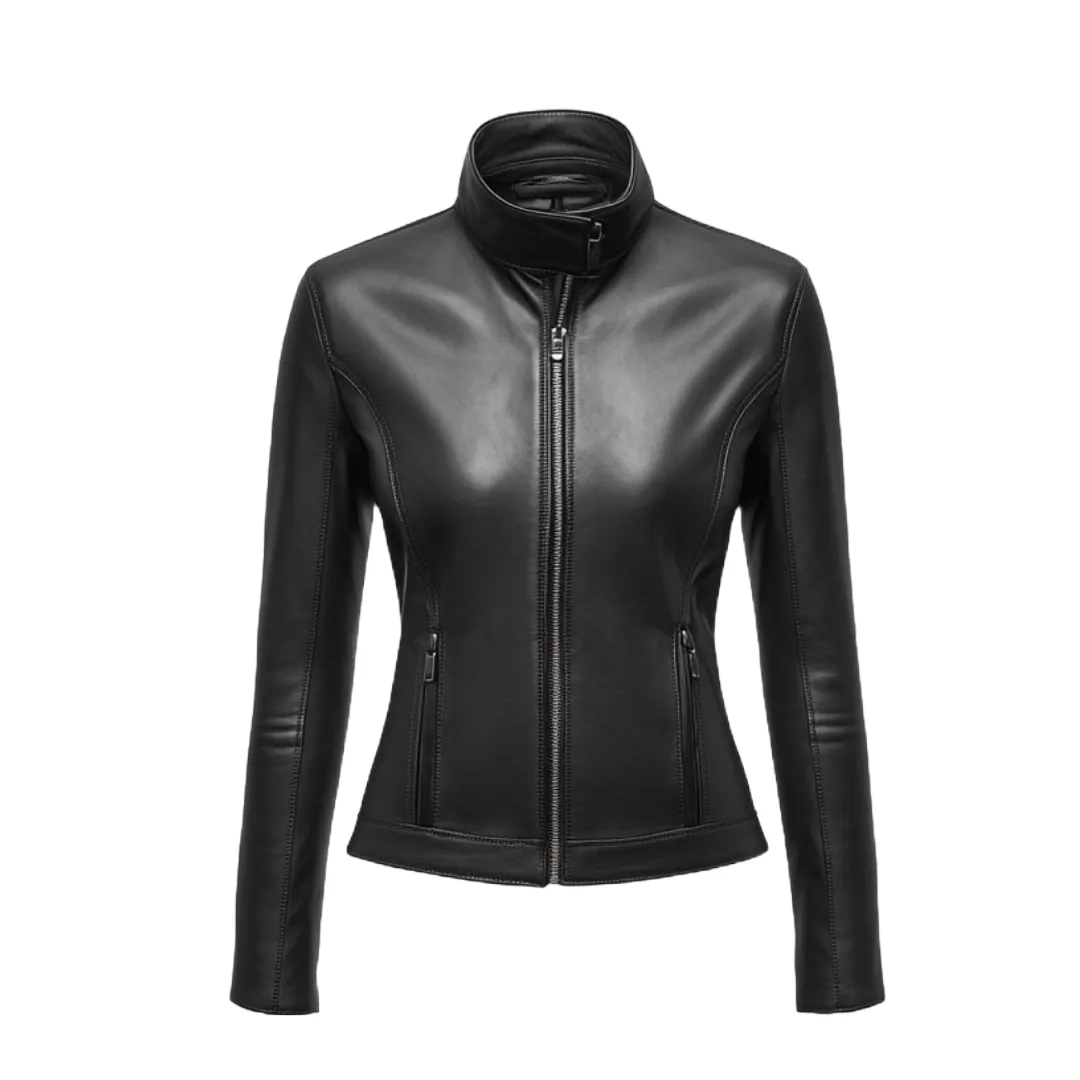Classic Black Slim-Fit Leather Jacket - Premium Finish | El Zoro
