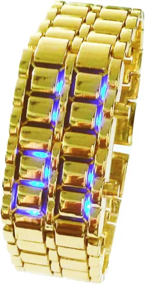 Classic Mens Binary Square LED Digital Watch Black Plated Wrist Watches (Black/red)