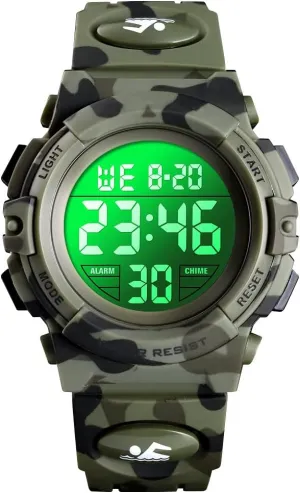 Dayllon Kids Digital Watch Boys Outdoor Sports 50M Waterproof Girls Watches Alarm Clock 12/24 H Stopwatch Calendar for Ages 3-15 Boy Girl Wristwatch Kids Gift
