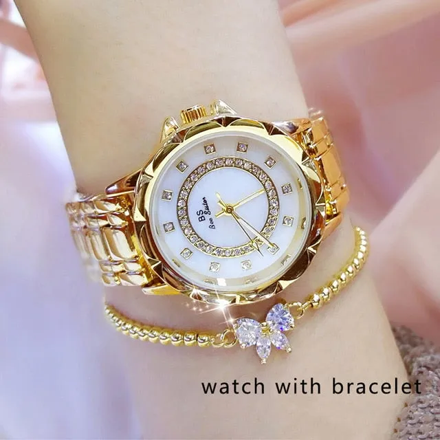 Diamond Women Watch Luxury Brand 2021 Rhinestone Elegant Ladies Watches Rose Gold Clock Wrist Watches For Women relogio feminino