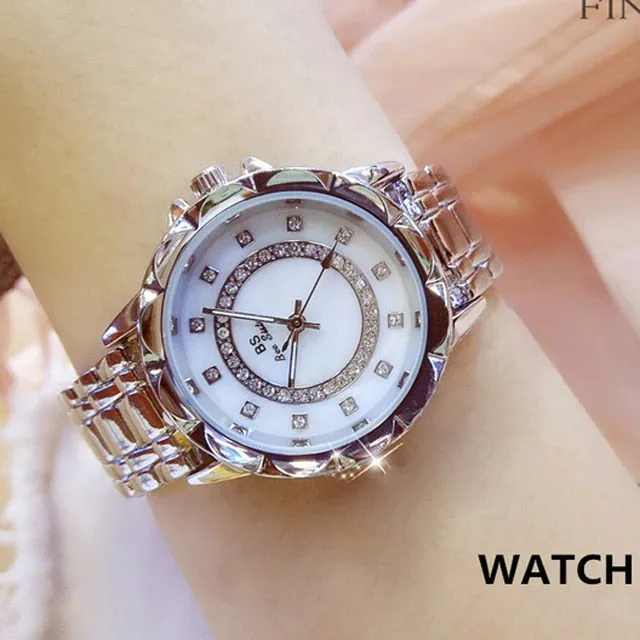 Diamond Women Watch Luxury Brand 2021 Rhinestone Elegant Ladies Watches Rose Gold Clock Wrist Watches For Women relogio feminino