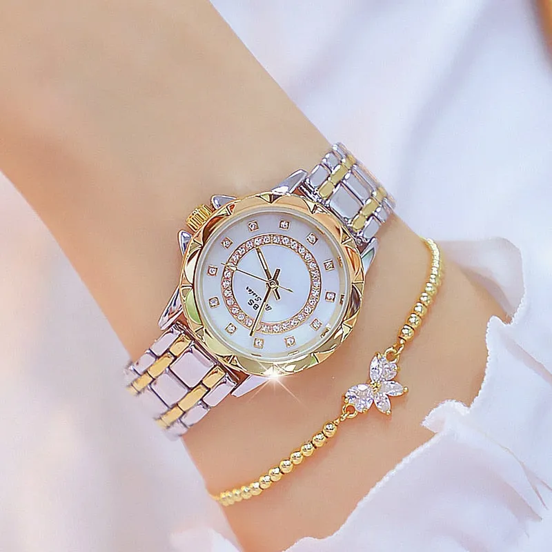 Diamond Women Watch Luxury Brand 2021 Rhinestone Elegant Ladies Watches Rose Gold Clock Wrist Watches For Women relogio feminino