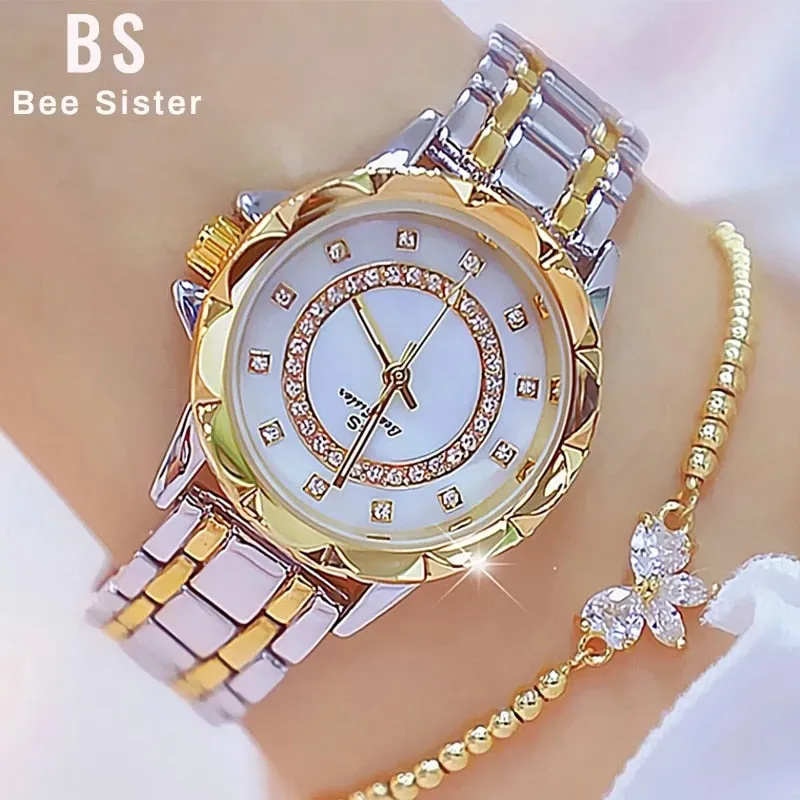 Diamond Women Watch Luxury Brand 2021 Rhinestone Elegant Ladies Watches Rose Gold Clock Wrist Watches For Women relogio feminino